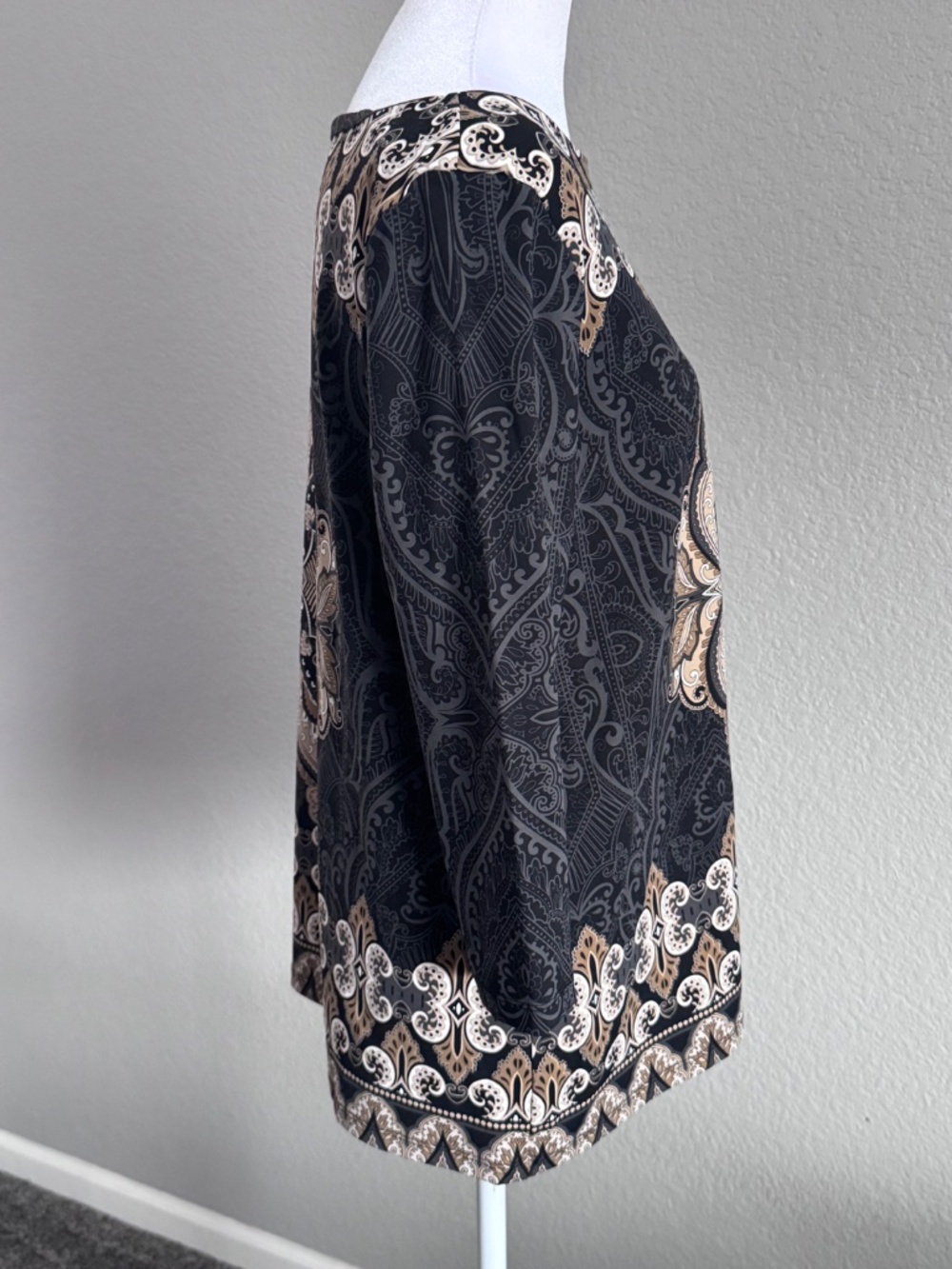 Charter Club Paisley Medallion Placement Print Boatneck Tunic Top Petite Large - Picture 5 of 8